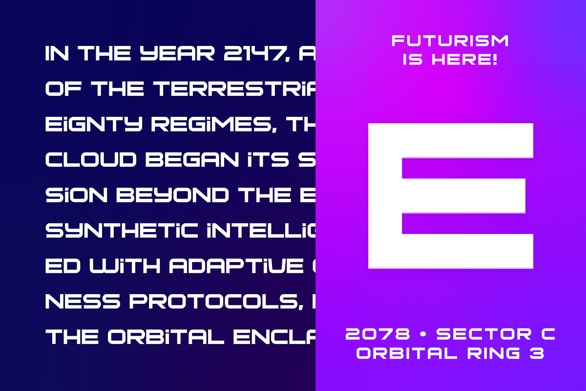 Technoise Futuristic Font Family, a Sans Serif Font by alpercakici (Photo 7 of 13)