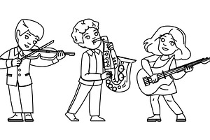 boy music education kid vector, a Person Illustration by pikepicture