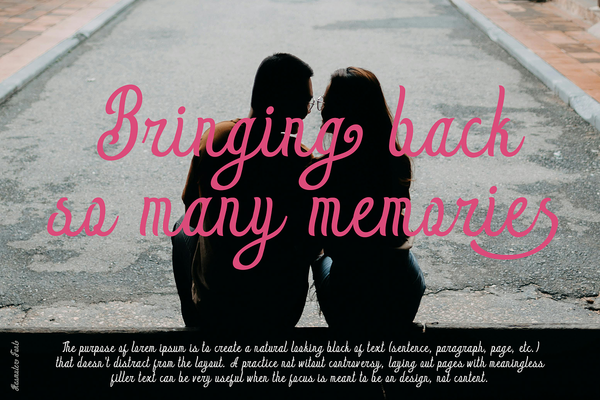 Hasmuter Retro Script, a Script Font by madeDeduk (Photo 3 of 8)