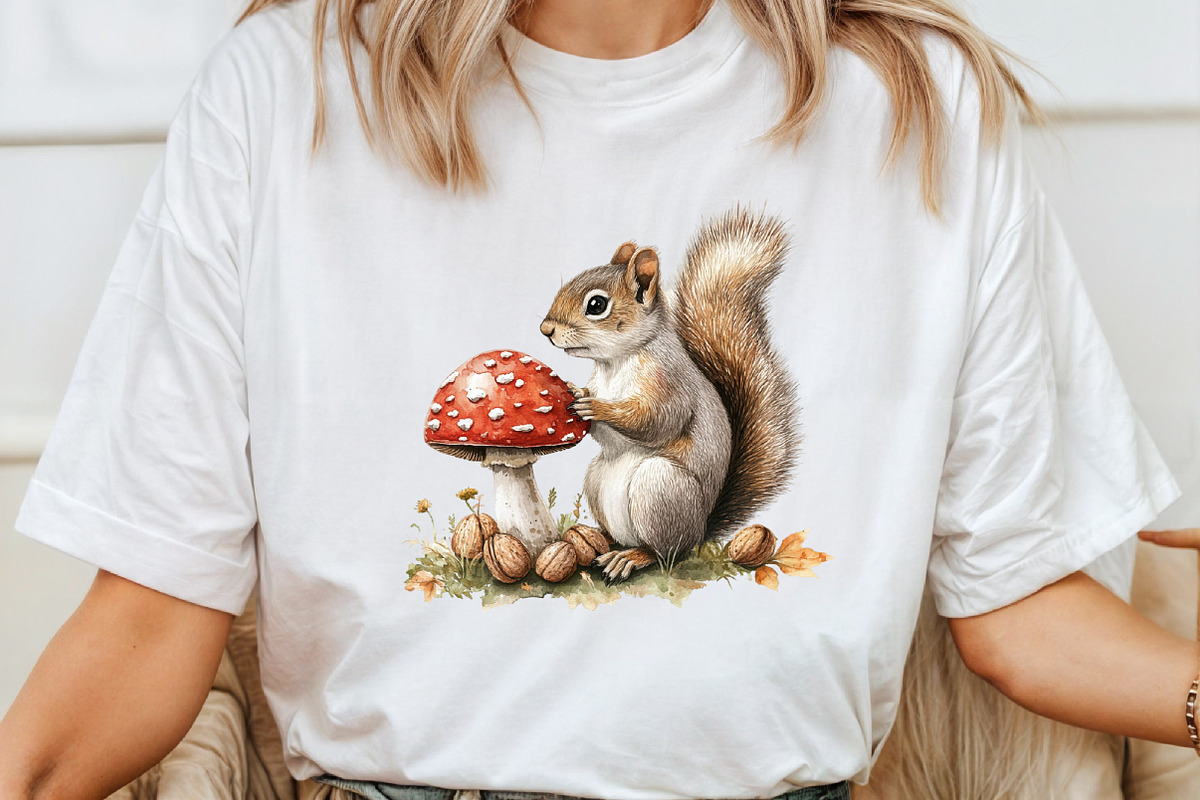 Watercolor Autumn Squirrel Clipart, an Illustration by Pixels.Craft (Photo 4 of 7)