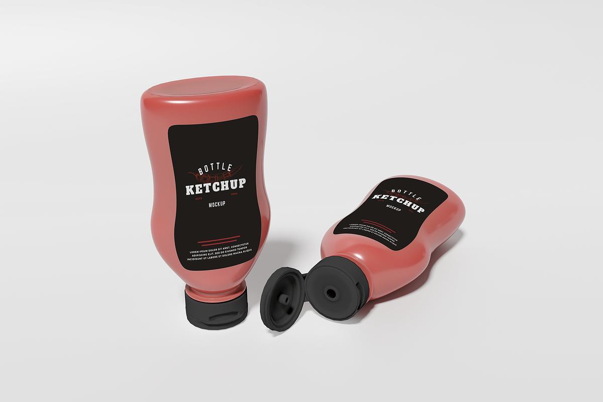 Ketchup Bottle Mockup, a Packaging Mockup by xavier_studio (Photo 4 of 5)