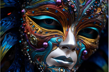 Colorful venetian carnival mask with, an Arts & Entertainment Photo by Ylivdesign