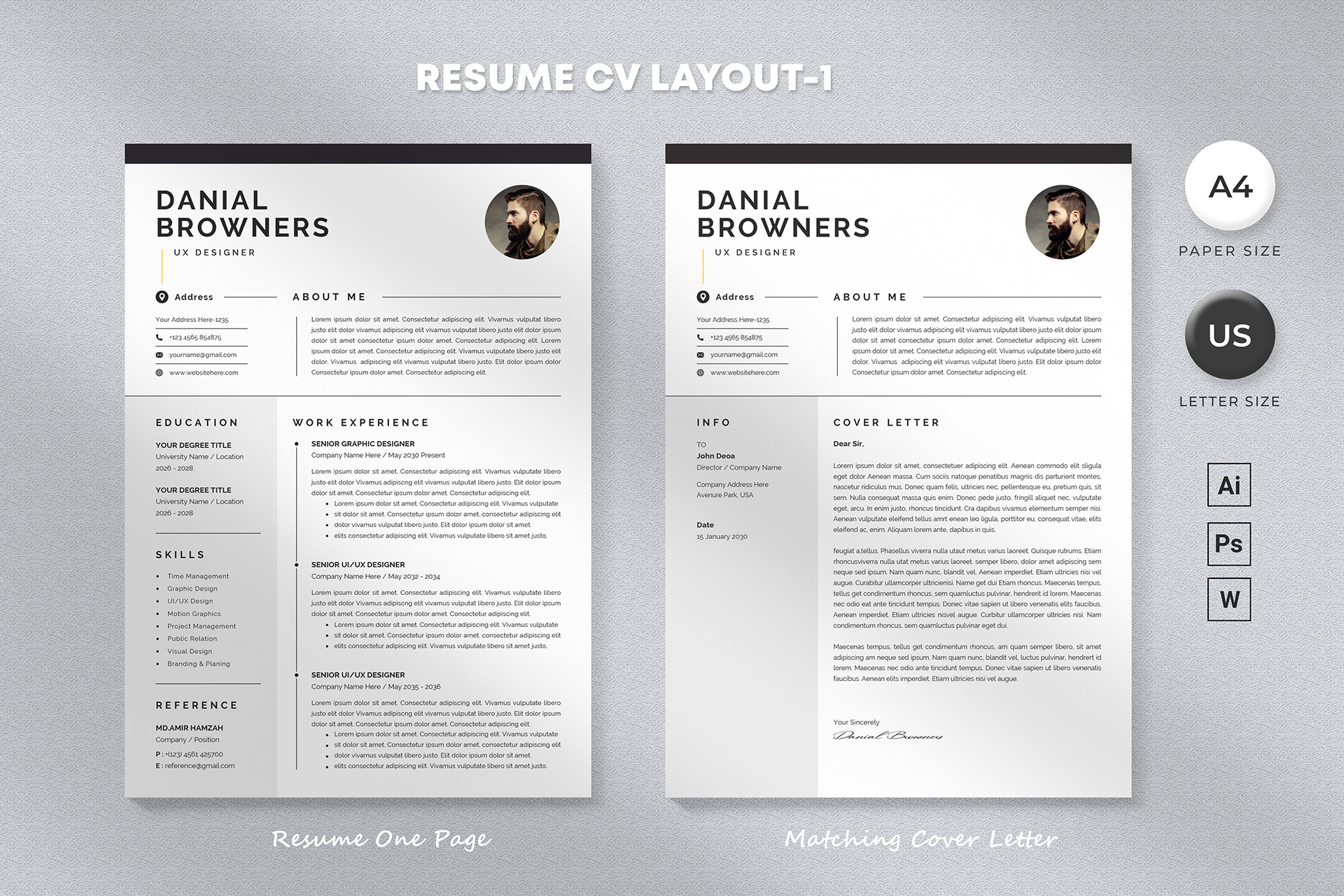 3 Different Resume/CV Template, a Resume Template by GenerousArt