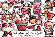 Hand Drawn Valentine Clipart, an Illustration by OK Design (Thumbnail 1 of 6)