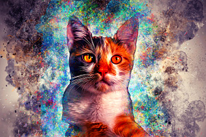 Colored Pet Portrait PS Action