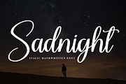 Sadnight | Script Font, a Handwritten Font by Scratchones (Thumbnail 1 of 8)