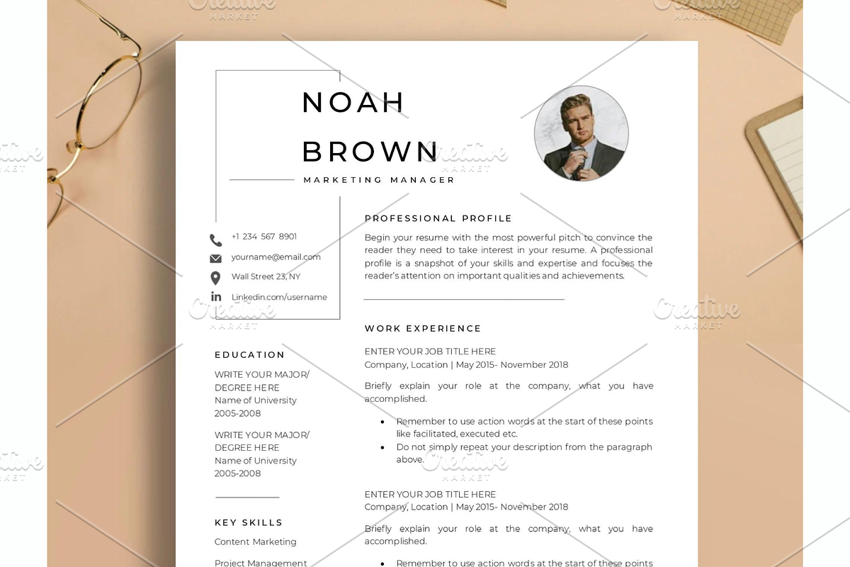 Word resume & cover letter template, a Resume Template by Climbwithelevator (Photo 1 of 10)