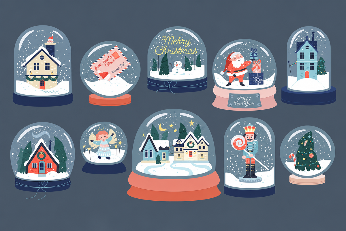 Christmas Decor Illustrations, a Seasonal Illustration by Anna Studio (Photo 9 of 12)