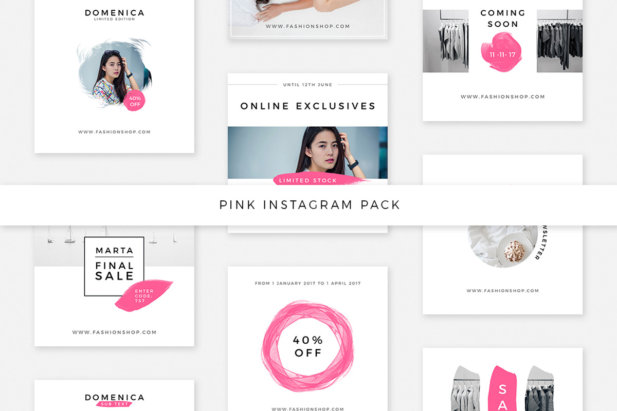 Pink Instagram Pack, a Social Media Template by Swiss_cube (Photo 1 of 4)
