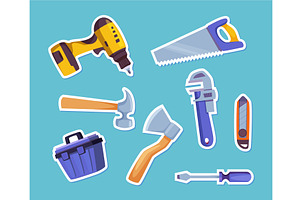 Work tools. sticky colored tools, an Illustration by Onyx