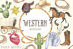 Watercolor Western Clipart