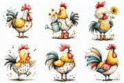 Whimsical Farm Rooster Clipart, an Illustration by Libby Wishes (Thumbnail 5 of 7)