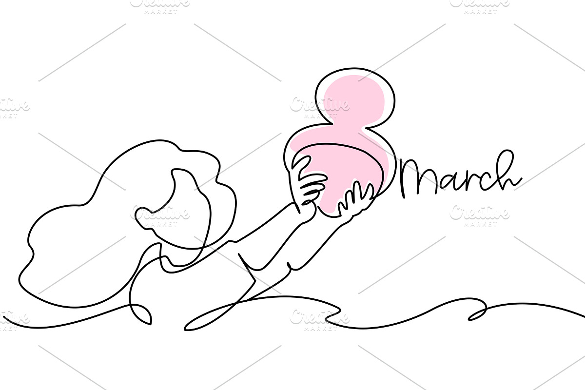 International Womens Day 8 March, a Seasonal Illustration by Valenty