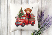 Christmas Highland Cow PNG, an Illustration by Designking (Thumbnail 3 of 4)