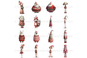 Quirky Christmas Clipart Characters, a Seasonal Illustration by Nicole Branger Art (Thumbnail 7 of 21)