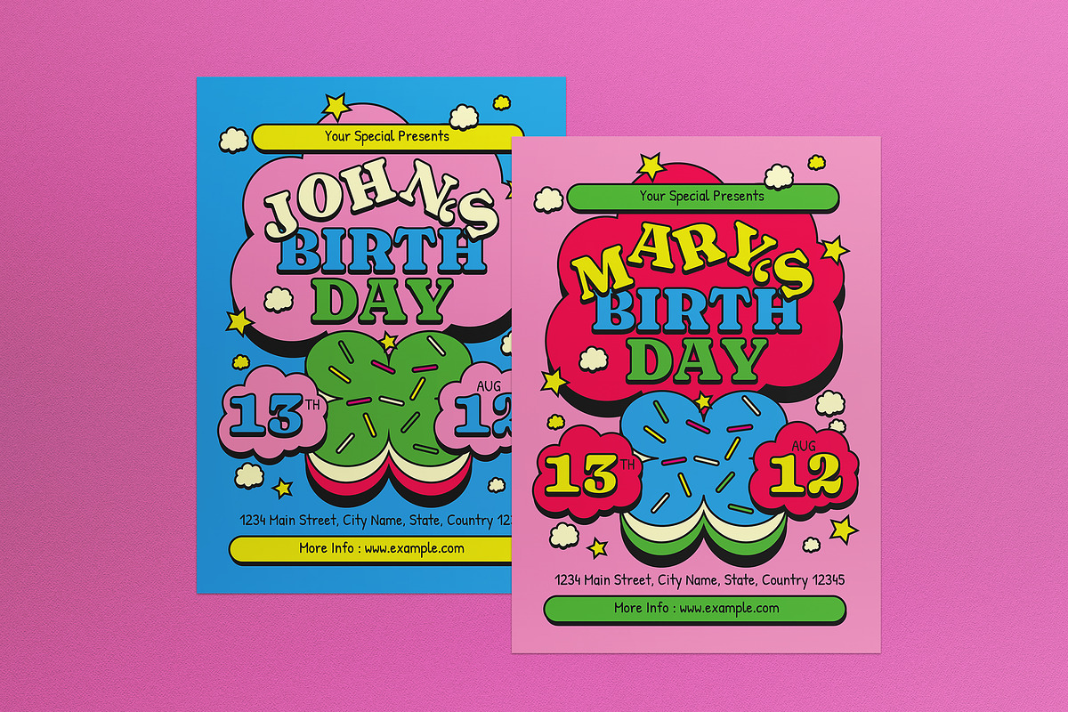 Colourful Teen Birthday Invitation, a Flyer Template by graphicook (Photo 4 of 4)
