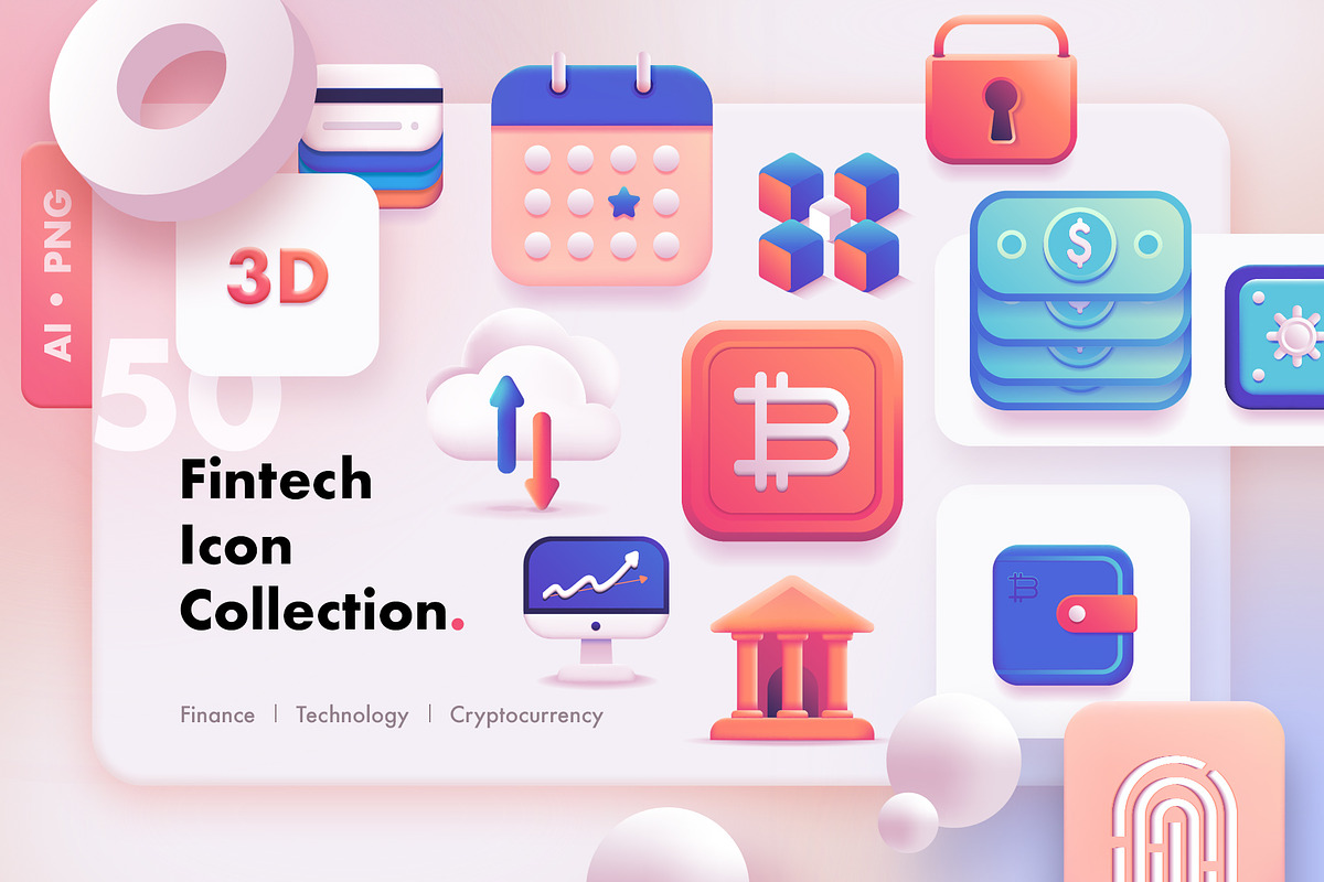 3D Fintech Icon Collection, an Outline Icon by Polar Vectors (Photo 1 of 14)