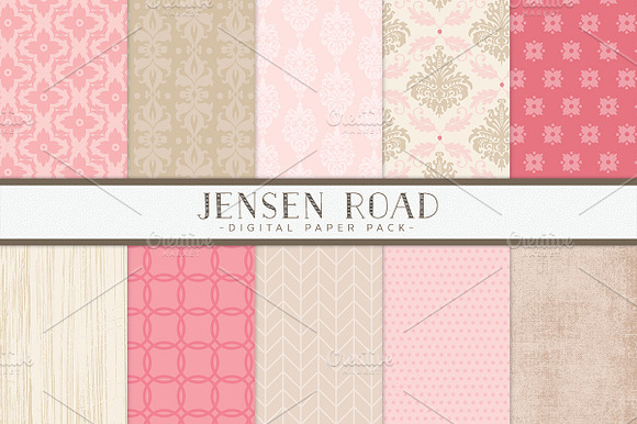 Pink and Tan Digital Papers preview 2