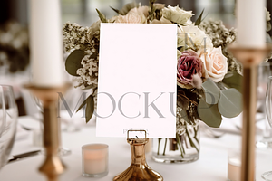 5x7 Table Number Mockup, Wedding