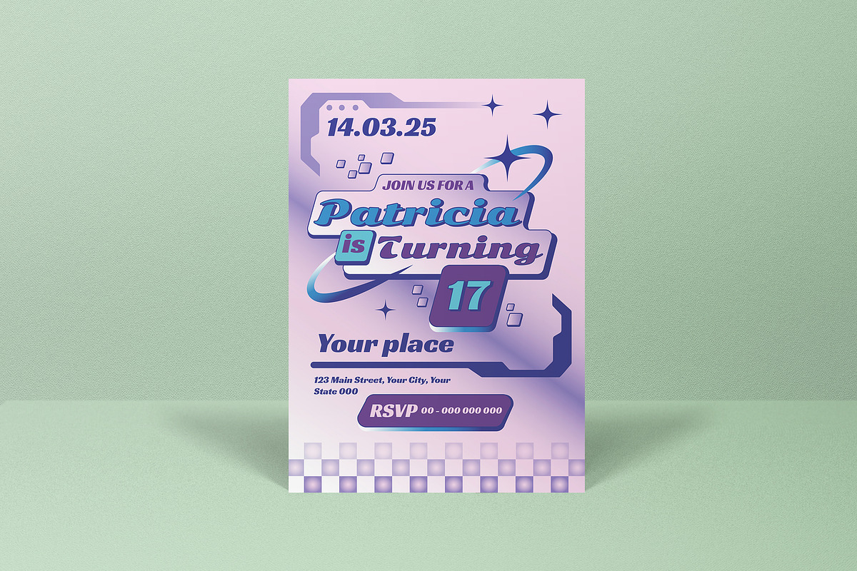 Pink Y2K Teen Birthday Invitation, an Invitation Template by graphicook (Photo 3 of 3)