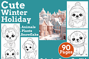 Cute Winter Holiday Coloring Pages F, an Animal Illustration by martinblan (Thumbnail 1 of 4)
