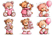 Whimsical Teddy Bear Clipart, an Illustration by Pixels.Craft (Thumbnail 5 of 5)