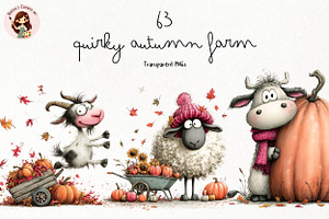 Quirky Autumn Farm PNG, a Seasonal Illustration by Nicolle's Colorful Art