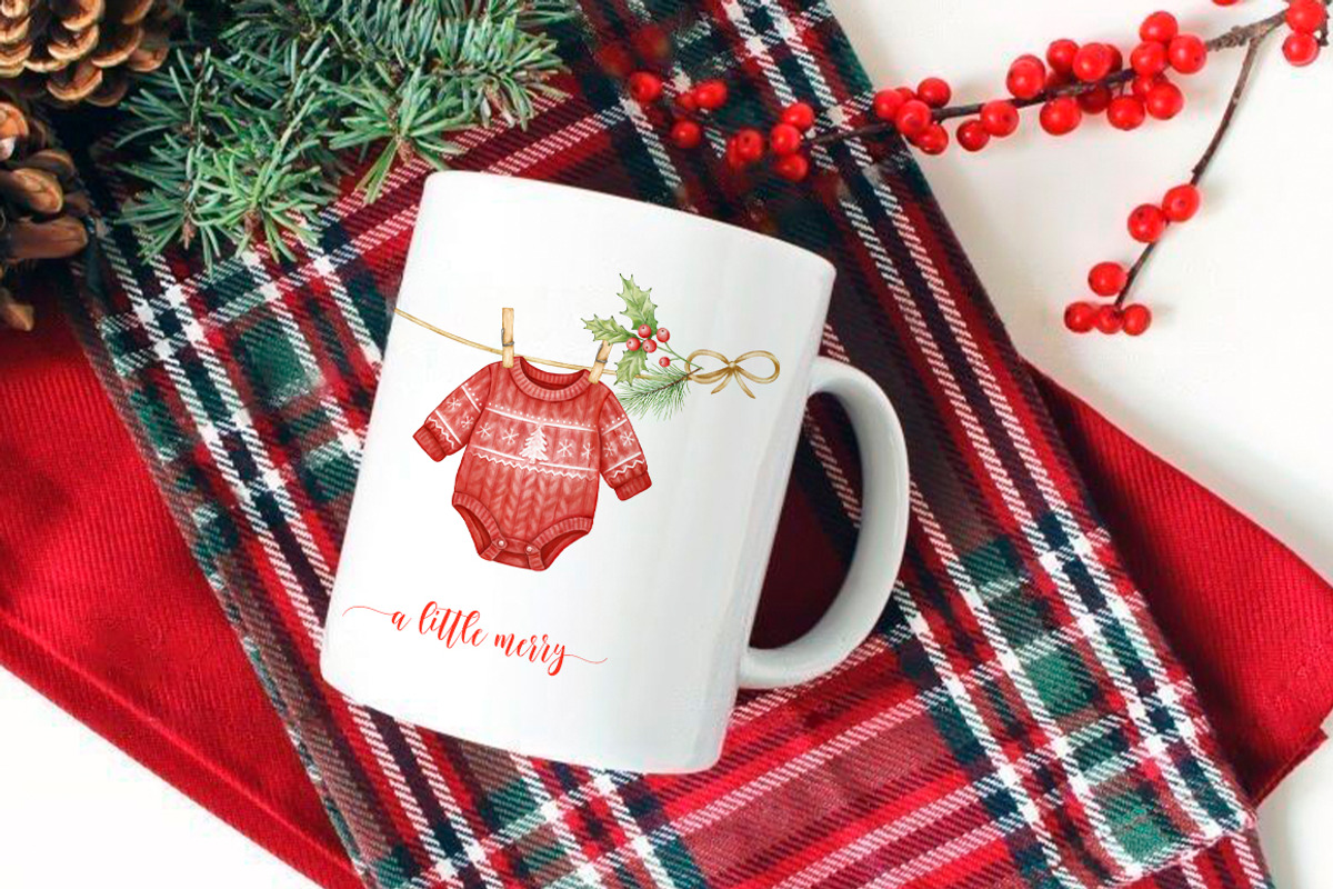 Watercolor Baby Christmas Clothes, a Seasonal Illustration by SvetaArtStore (Photo 7 of 8)