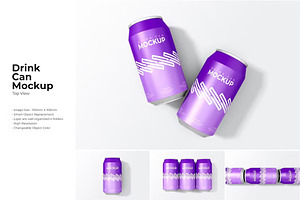 Drink Cans Mockup Template Set