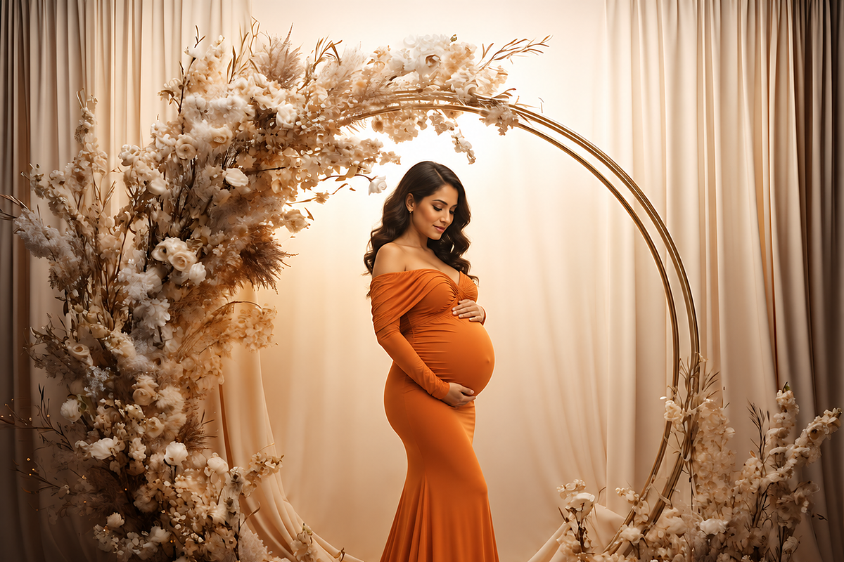 Floral Ring Backdrops Maternityshoot, a Background Graphic by Chipshpow Graphics (Photo 9 of 13)