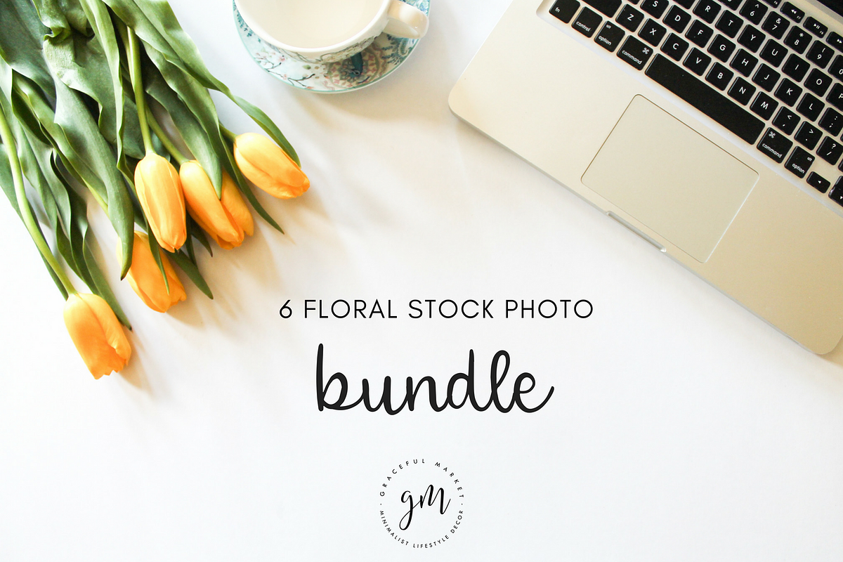 Yellow Tulips 6 Stock Images Bundle, a Background Photo by Graceful Market (Photo 2 of 2)