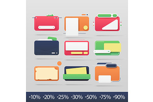 Discount labels and price tags UI, an Object Illustration by IfH