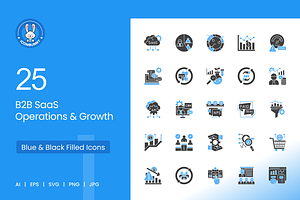 25 B2B SaaS Operations & Growth Icon, an Icon by IconBunny