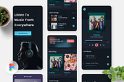 Ascolta - Music Everywhere App, an UI Kit Template by Panen Creative (Thumbnail 1 of 3)