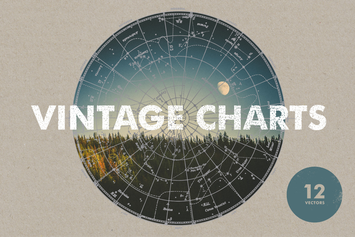 Vintage Charts - 12 Vectors & PNGs, an Object Graphic by Offset (Photo 1 of 5)