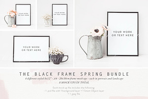The Black A4 frame mockup bundle