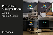 PSD Office Desk Room Wall Mockup, a Product Mockup by Ayy (Thumbnail 1 of 16)