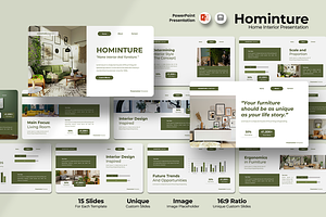 Hominture Interior Design PowerPoint, a Presentation Template by Iqsiart Studio