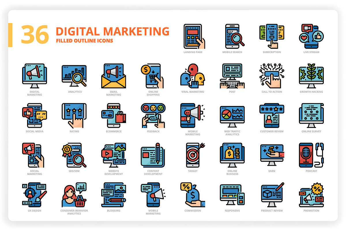 3,600 Icons x3 Styles, an Outline Icon by monkik (Photo 100 of 299)