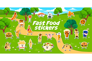 Cartoon funny fast food characters, a Food Illustration by Buch&Bee