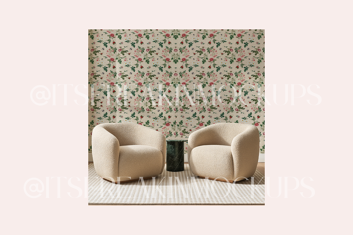 PSD Living Room Wallpaper Mockup, a Merchandise Mockup by ItsFreakinMockups (Photo 3 of 4)