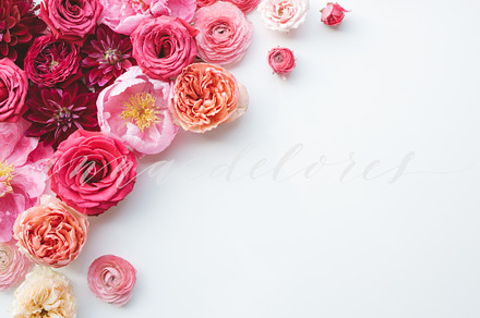 Styled Stock Photo, Pink Flowers 5