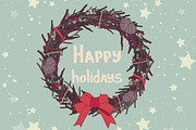 Christmas hand drawn wreaths., a Decorative Illustration by Little A (Aigul) (Thumbnail 1 of 2)
