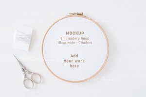 Embroidery hoop mockup