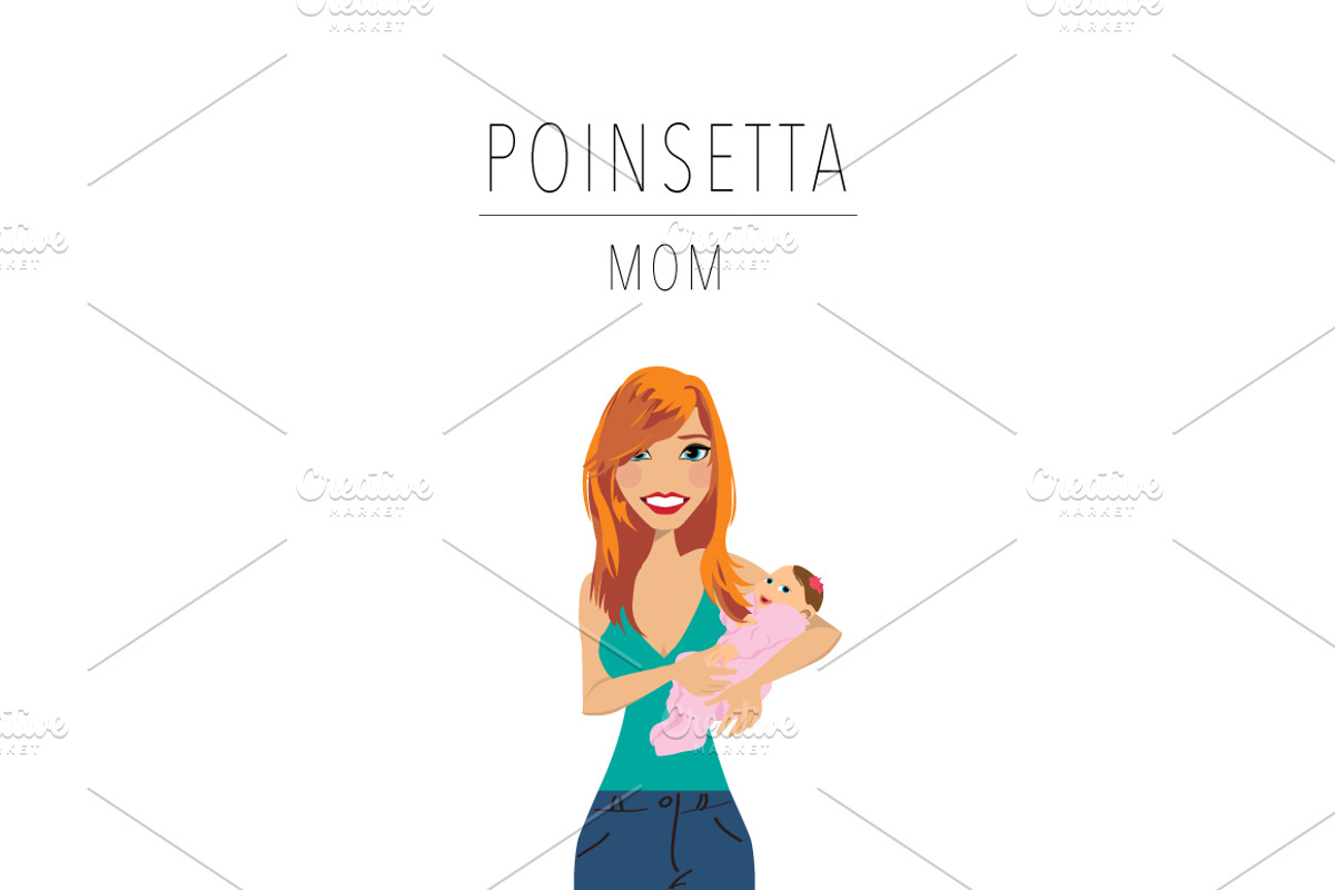 Mom & Baby Portrait Clip Art, a Person Illustration by Lauren Lesley Studio (Photo 26 of 33)