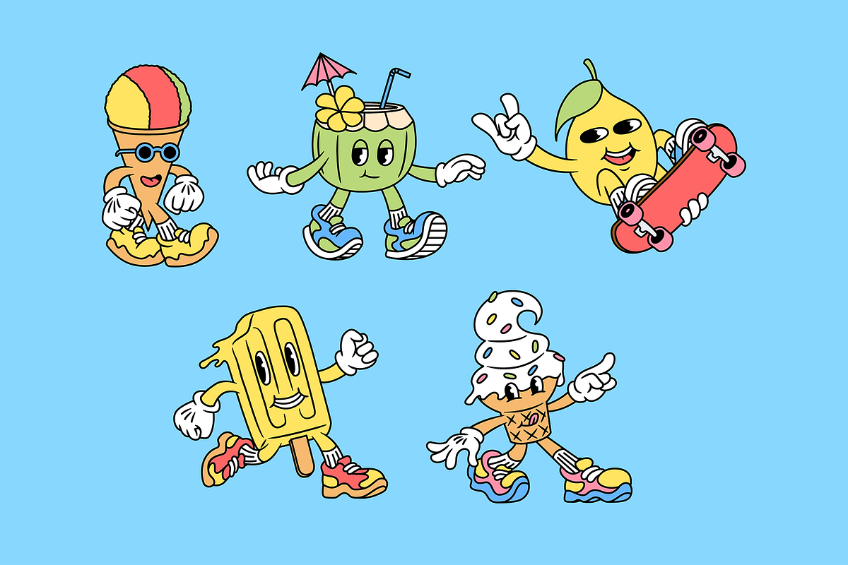 Summer Delights Cartoon Characters, an Object Illustration by The Isian (Photo 3 of 4)