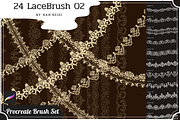 24 Lace Procreate brushes 02, a Brush Add-On by Nan'Heidi (Thumbnail 1 of 4)