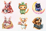 Quirky Dog and Cat Clipart, an Illustration by CreationArt (Thumbnail 6 of 6)