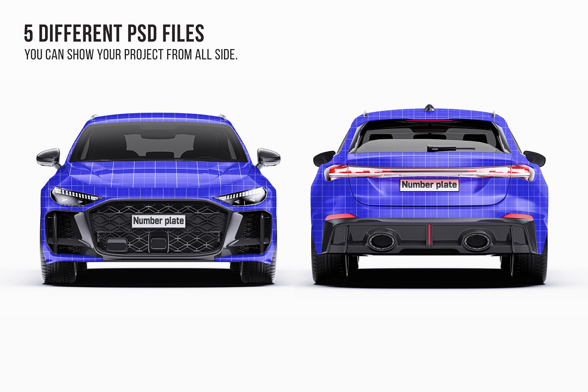 2027 Sport Performance Wagon Set, an Advertising Mockup by Halal Graphic Studio (Photo 8 of 12)