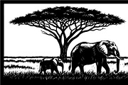 Wild Elephant Silhouette Set, an Illustration by jahid234 (Thumbnail 19 of 21)